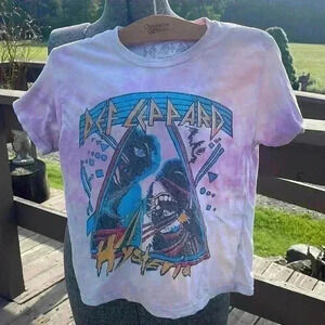 Def Leppard child,  x-size small, tie-dye T-shirt.